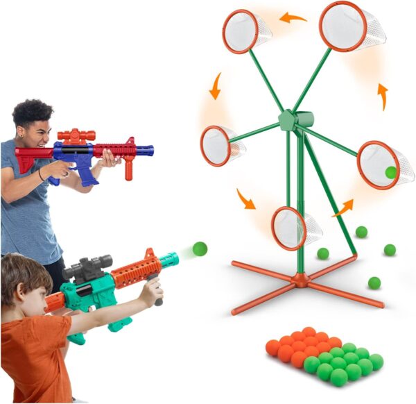 2 Popper Air Toy Guns & 24 Foam Balls (Ages 5+)