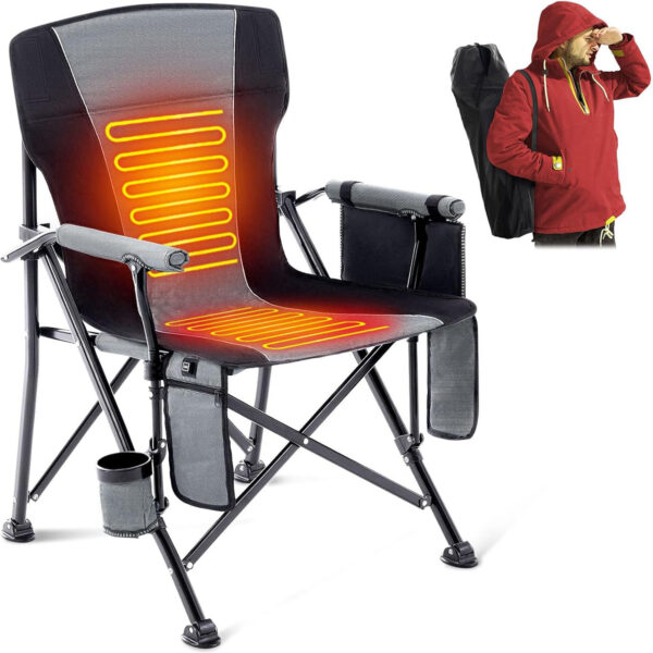 Heated Camping Chair for Outdoor Sports, 400lbs Capacity